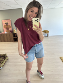 Basic elastic top - bordeaux
