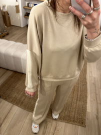 Soft stripe sweater pull Azzurro - beige