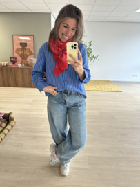 Stripe blouse Azzurro - blue/red