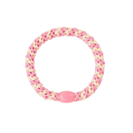 Hair tie bracelet - pink/off white