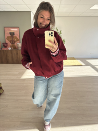 Autumn mantel short jacket - bordeaux