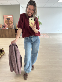 Knitted short pull Ambika - bordeaux