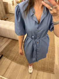 Puff jeans dress Azzurro - blue