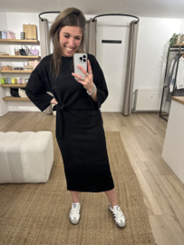 Knot long dress - black