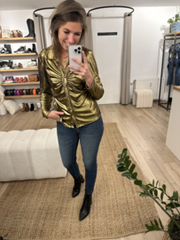 Metallic blouse Azzurro - gold