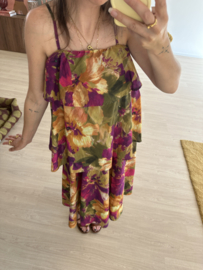 Print big ruffle dress - multi