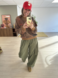 Panter jog sweater Azzurro - camel