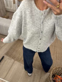 Knitted button cardigan Azzurro - grey light
