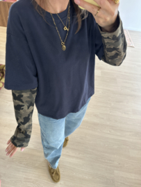 Camo double tee - dark blue