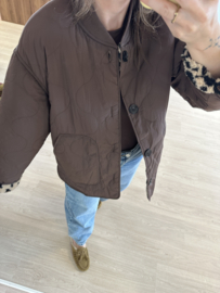 Reversible teddy jacket Azzurro - dark brown