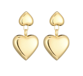 Heart earrings - gold