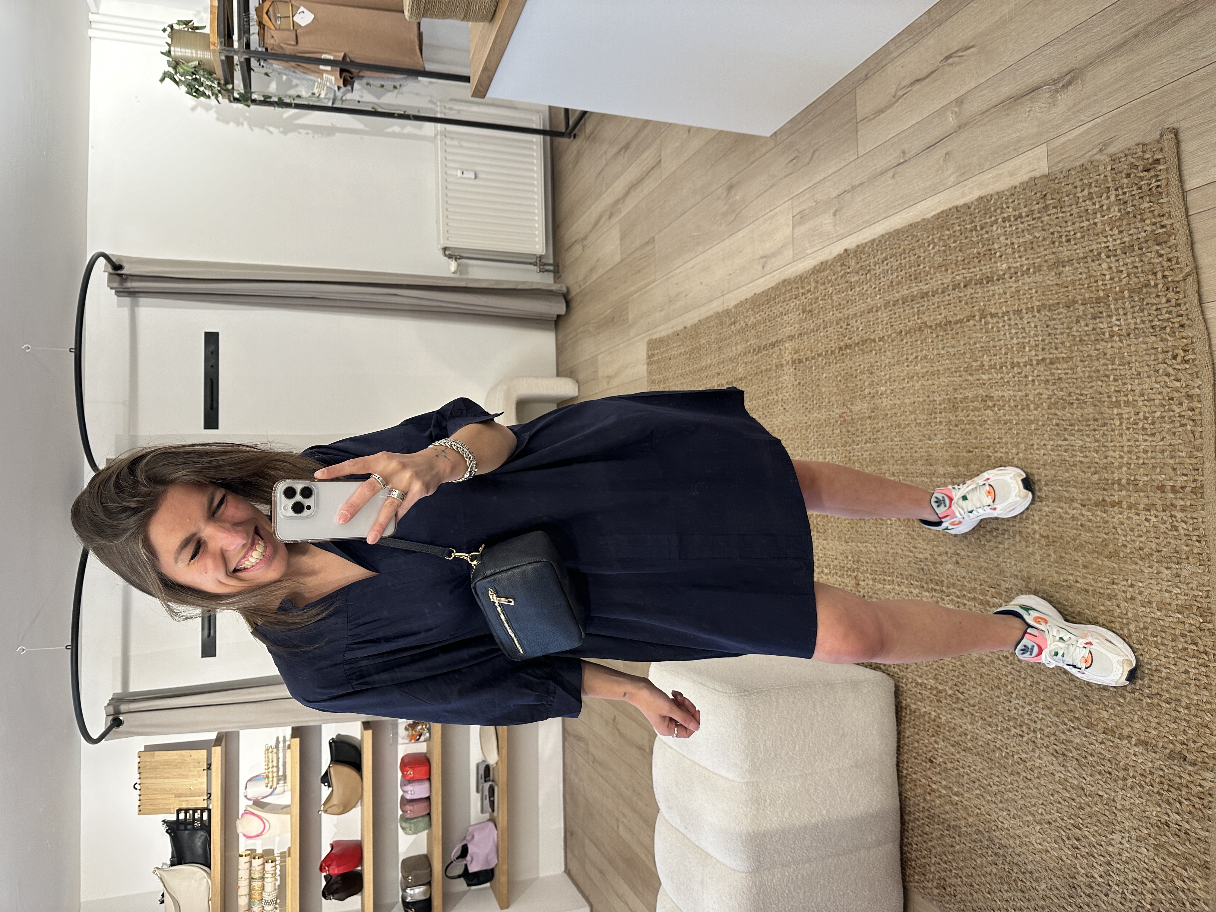 Blouse wide dress Azzurro - dark blue