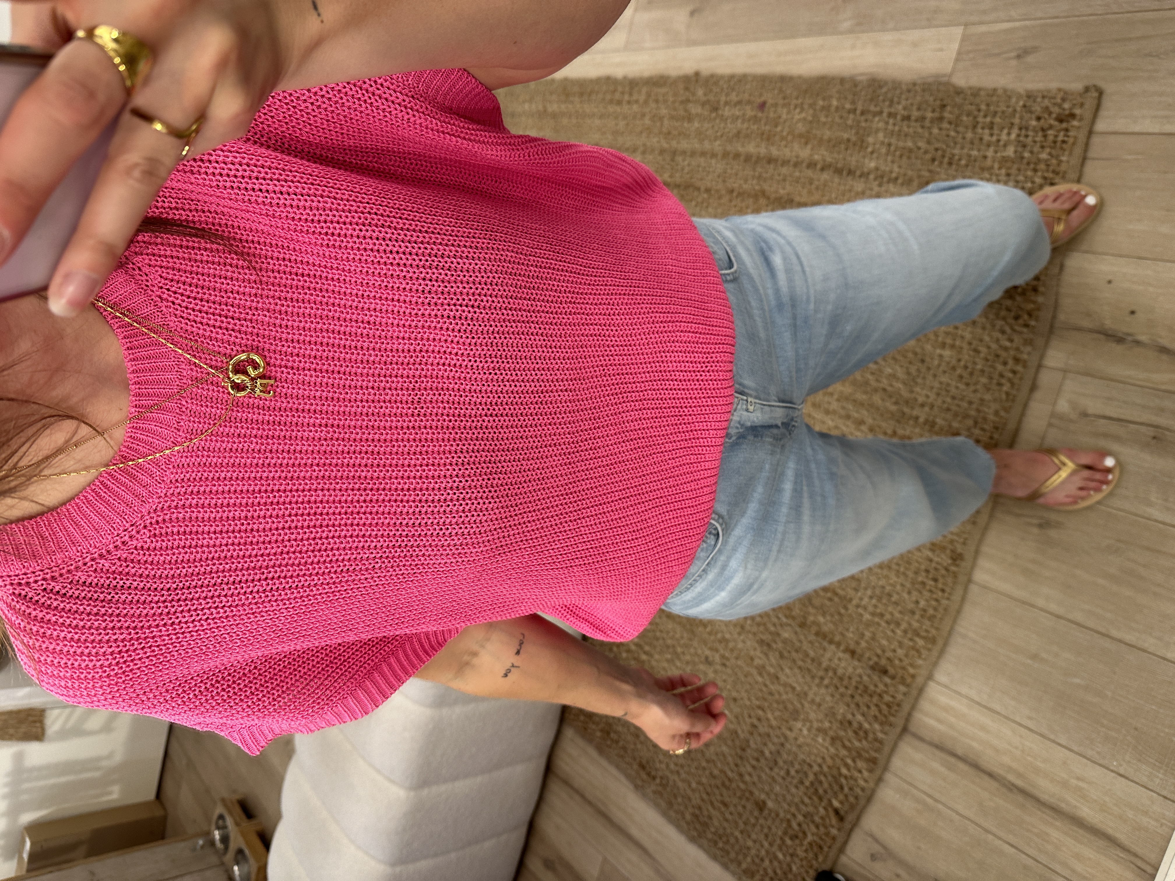 Knitted top Azzurro - pink