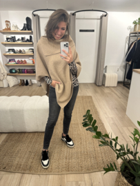 Bouclé poncho - beige