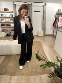 Basic ceintuur blazer Azzurro - black