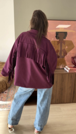 Fringe suedine jacket - purple/aubergine