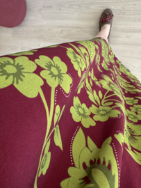 Print V-pocket dress Azzurro - bordeaux/green