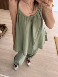 Cotton waffle set - army green