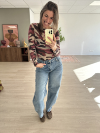 Camouflage cashmere longsleeve - bordeaux