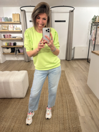 Puff short sweater Azzurro - lime
