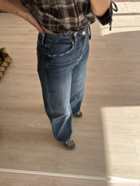 Straight pocket jeans Queen Hearts - dark blue