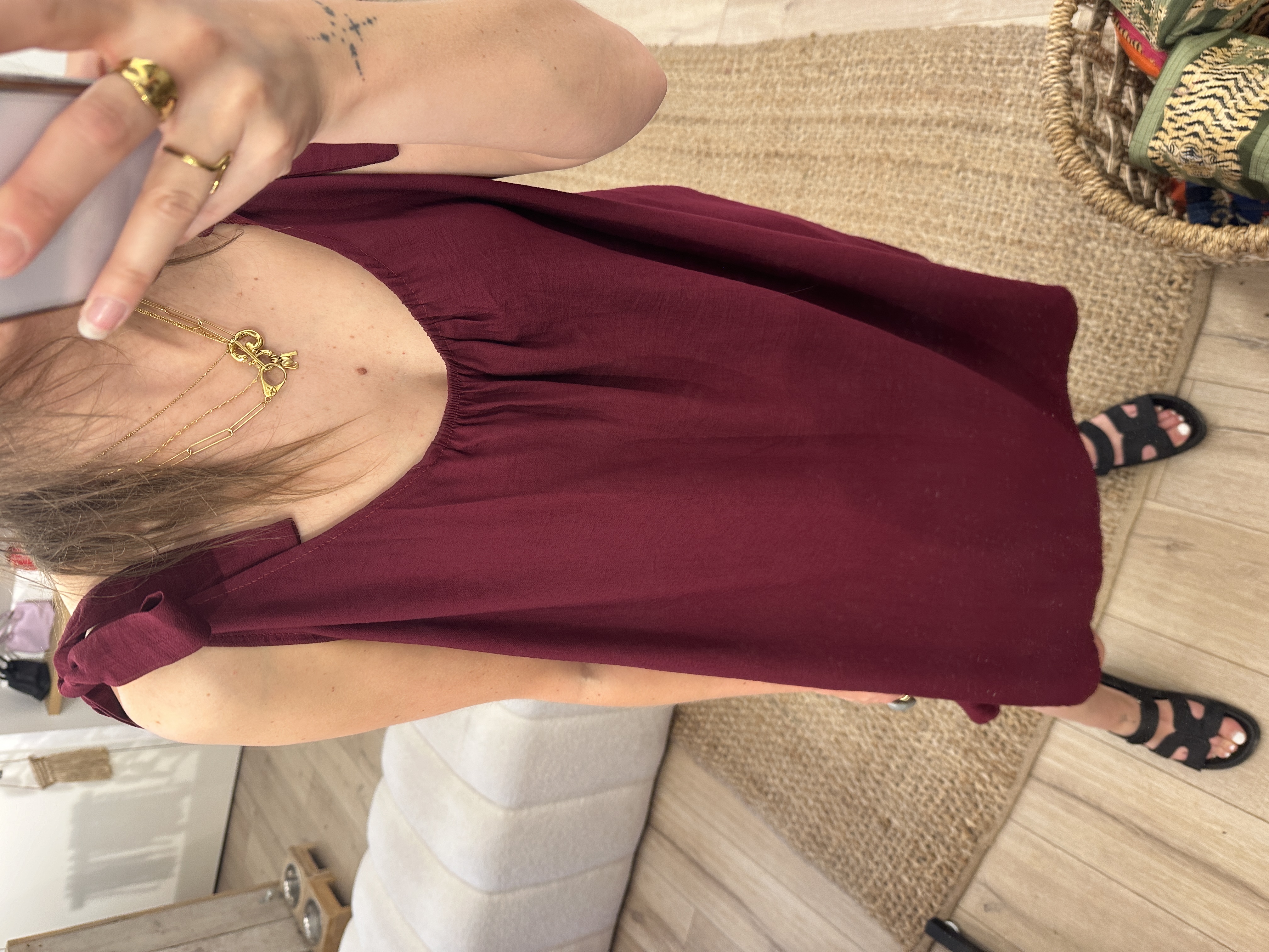 Bow short dress Azzurro - bordeaux