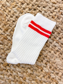 Stripe sock - red
