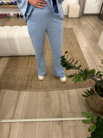 Cotton straight pants Azzurro - blue