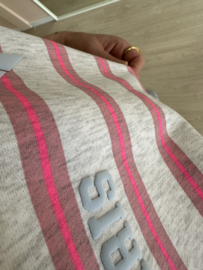 Saint tropez stripe jog tee - grey