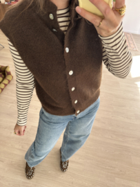 Baby alpaca spencer Azzurro - dark brown