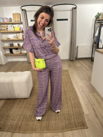 Print wide pants Azzurro - lila