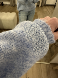 Heart knitted pull Azzurro - blue light