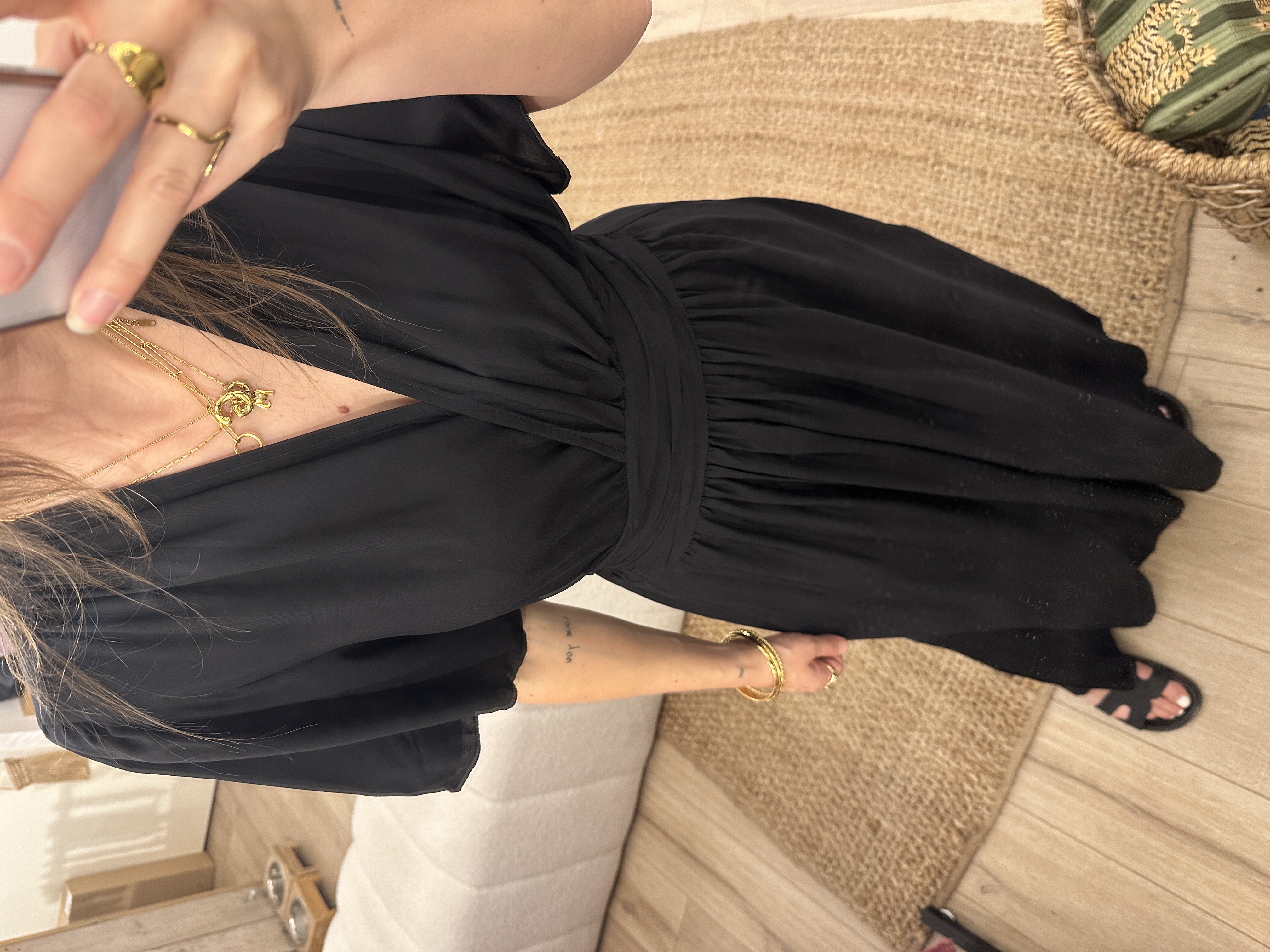 Female maxi dress Azzurro - black