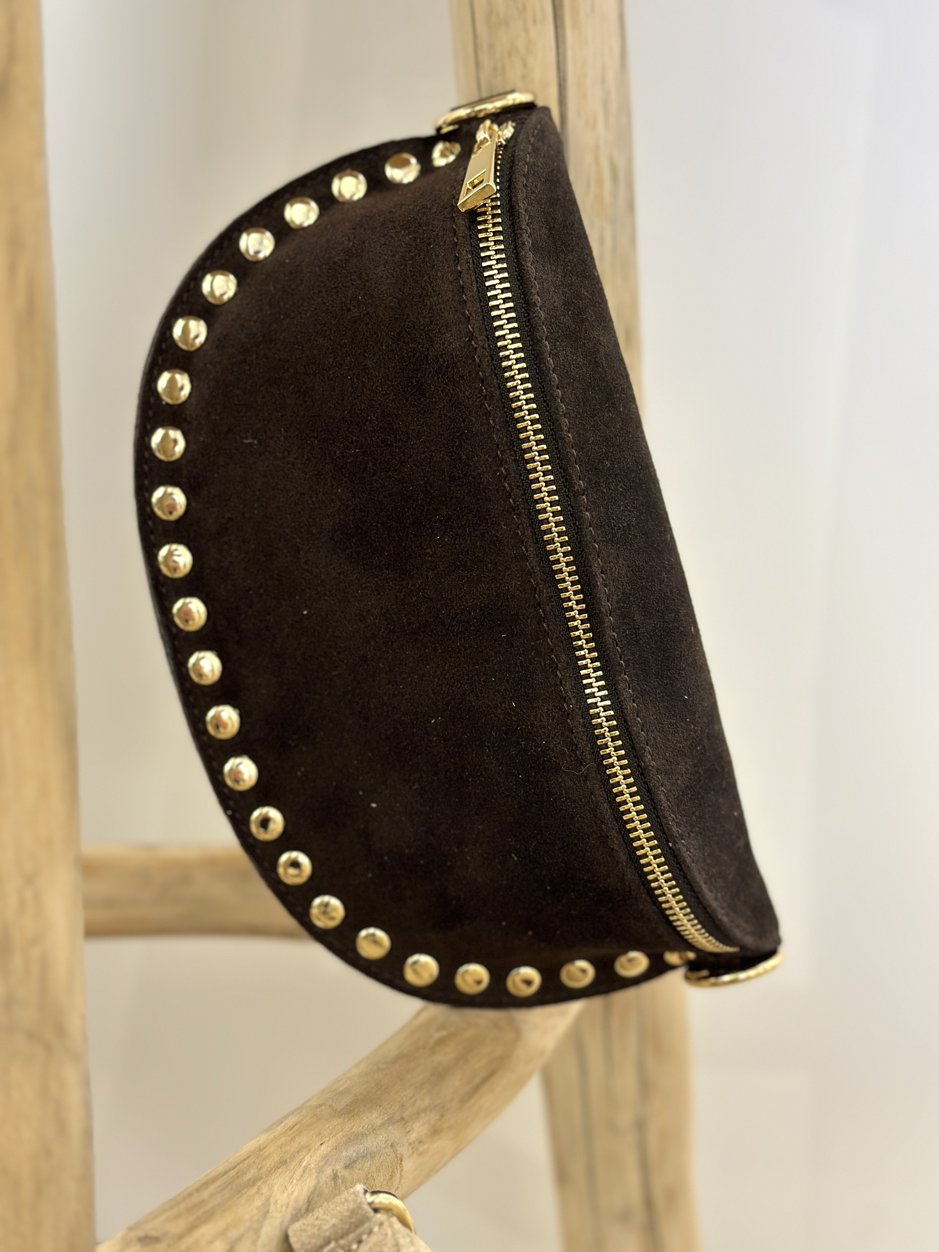 Suède debby bag - dark brown