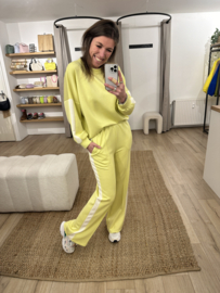 Soft stripe stitch pants Azzurro - lime