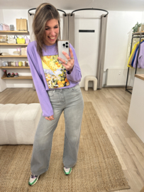 Print longsleeve Azzurro - lila