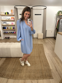 Pocket ceintuur dress Azzurro - blue