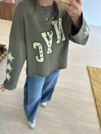 NYC sweater pull - army green