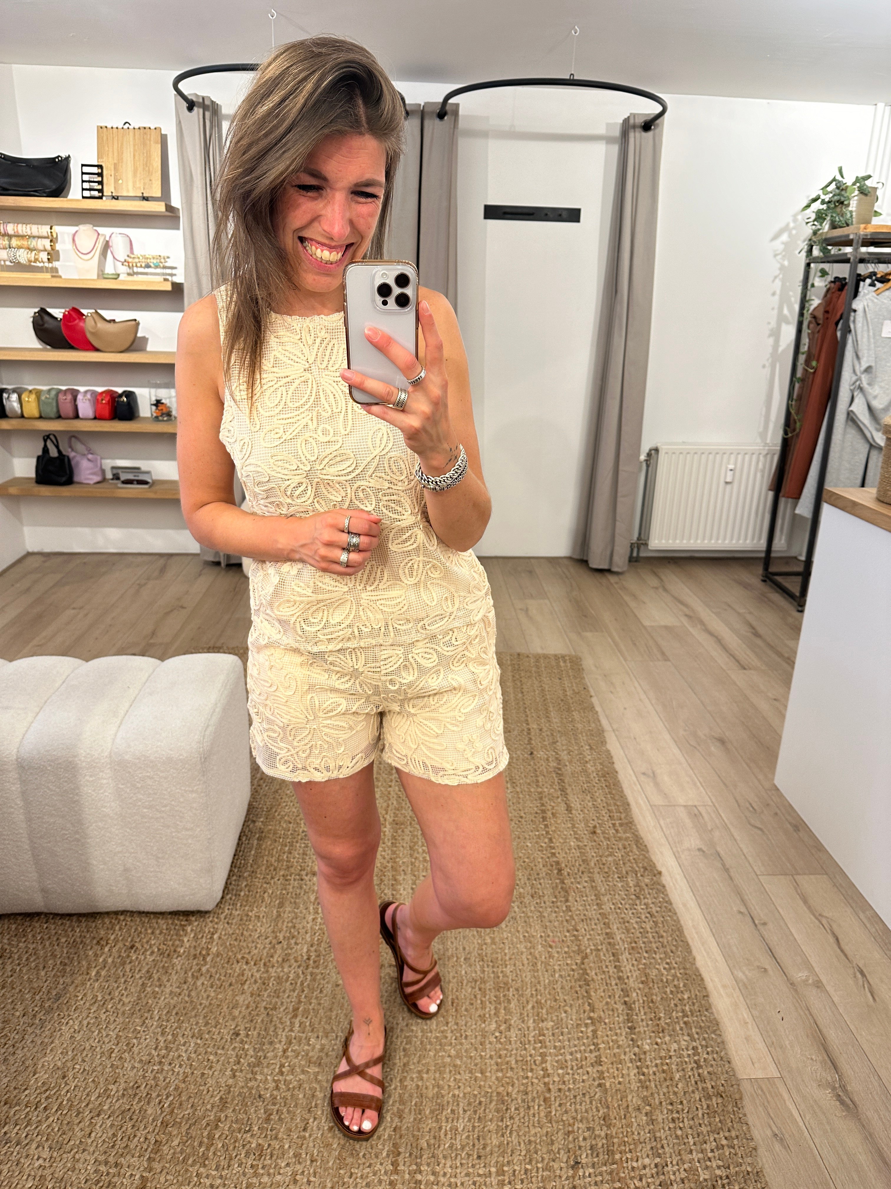 Lace set Azzurro - beige