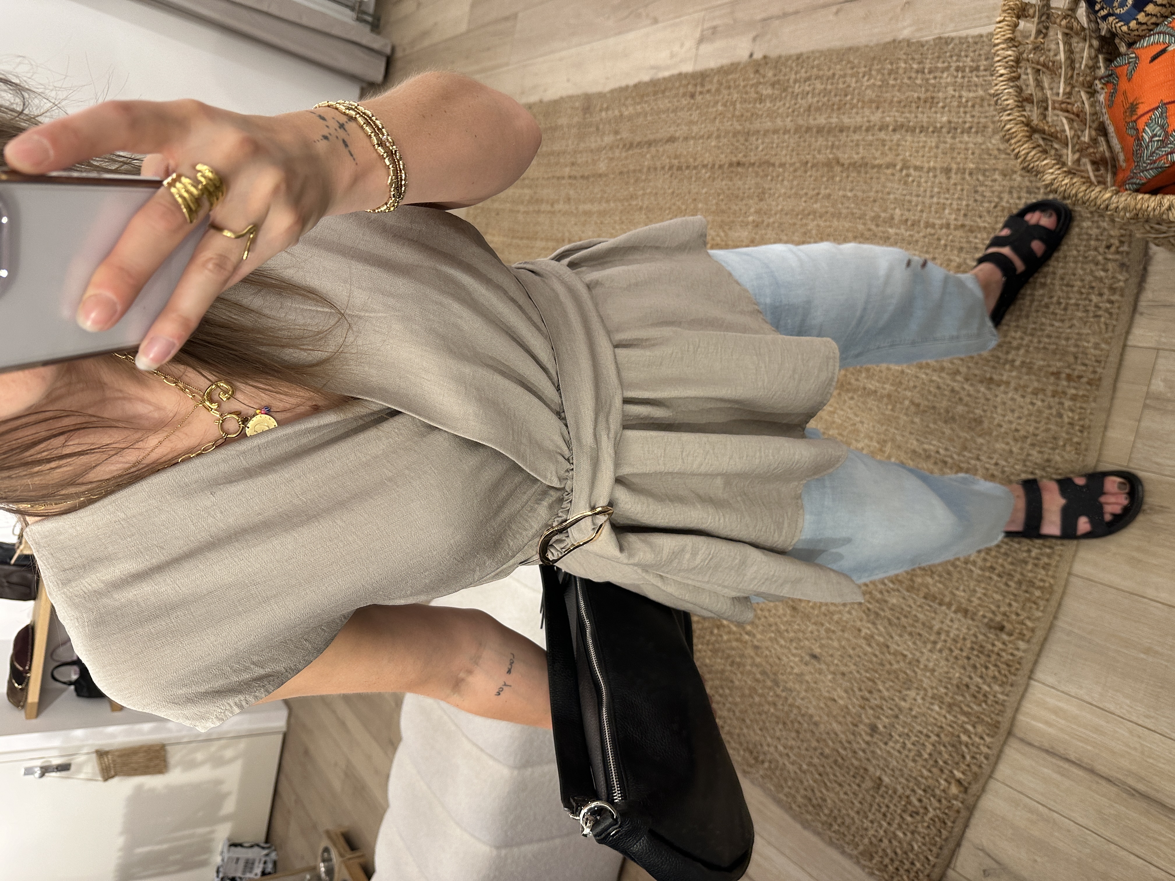 Buckle top Ambika - taupe