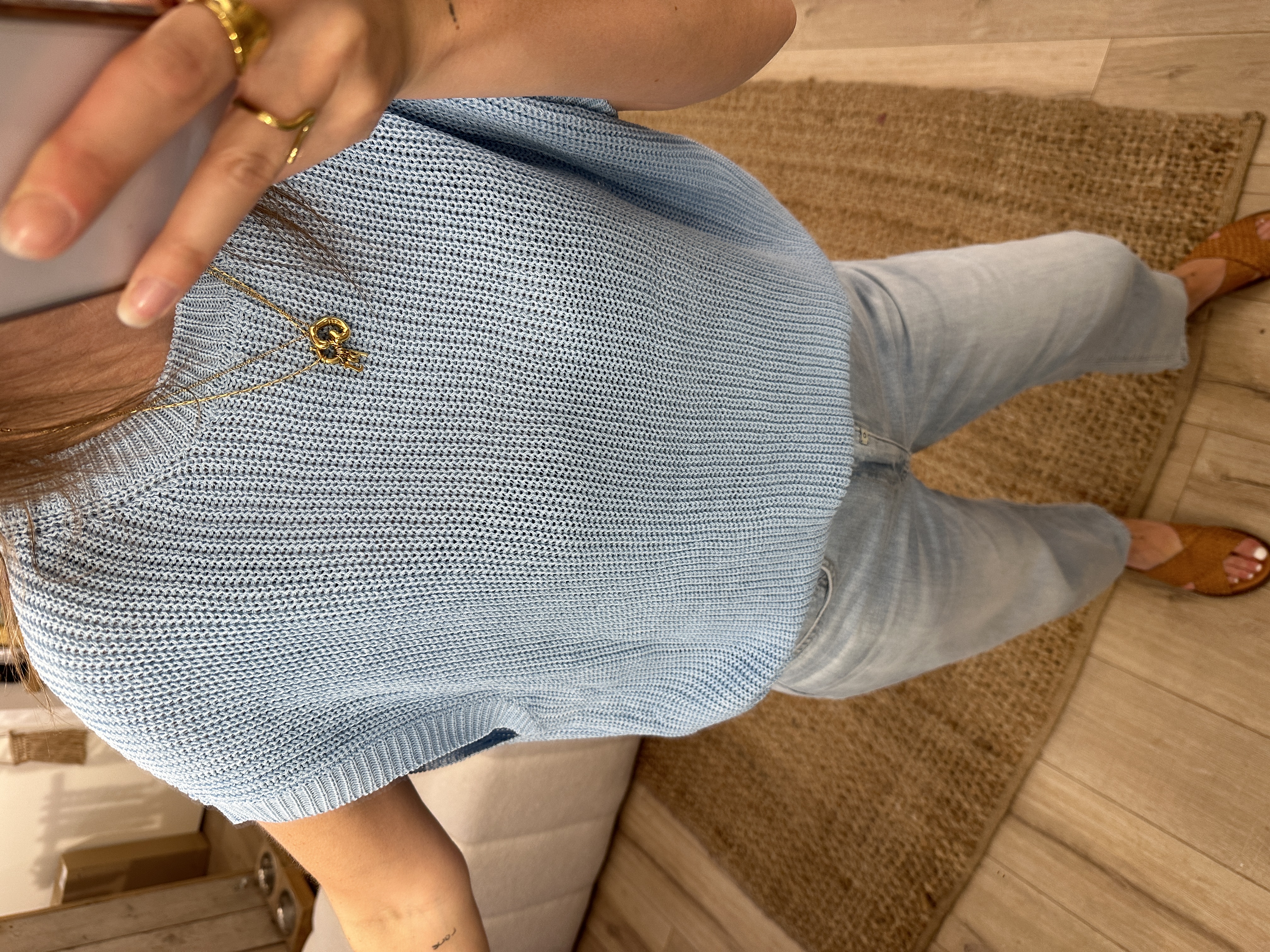 Knitted top Azzurro - blue light
