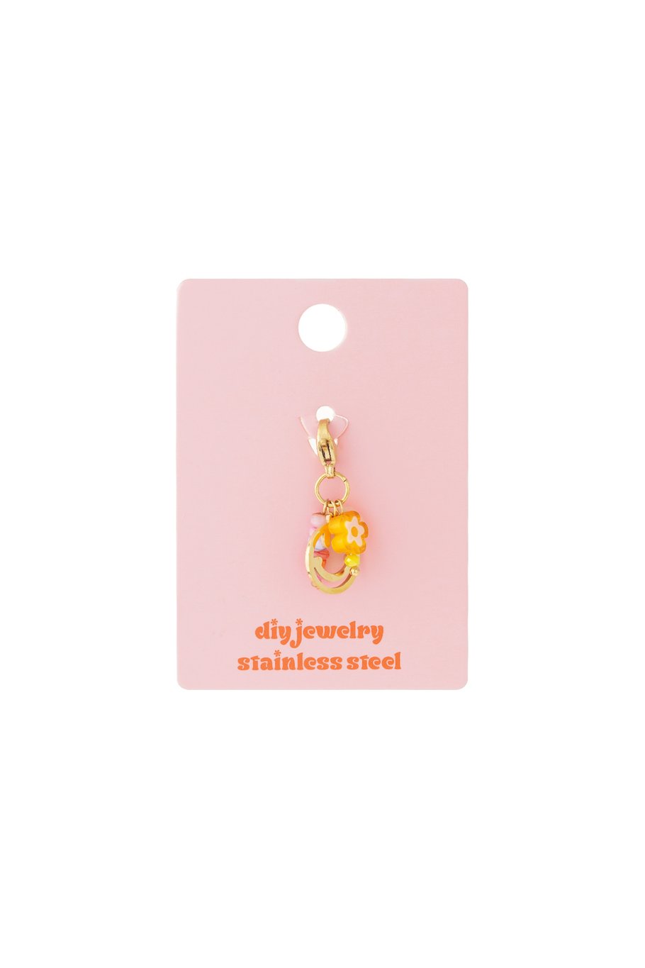Happy smile jewelry charm - gold