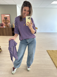 Stripe scarf tee Azzurro - blue/bordeaux