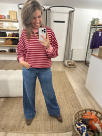 Stripe sweater pull Azzurro - bordeaux/pink light