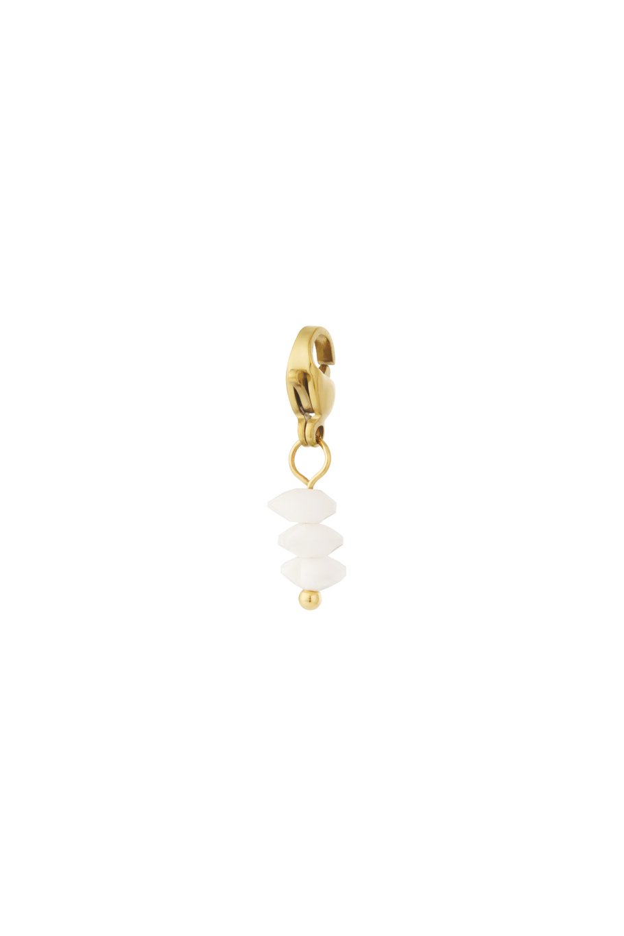 Triple stone jewelry charm - gold/white