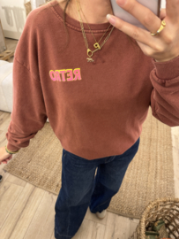 Retro sweater pull - washed bordeax