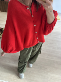 Butterfly knitted cardigan Ambika - red