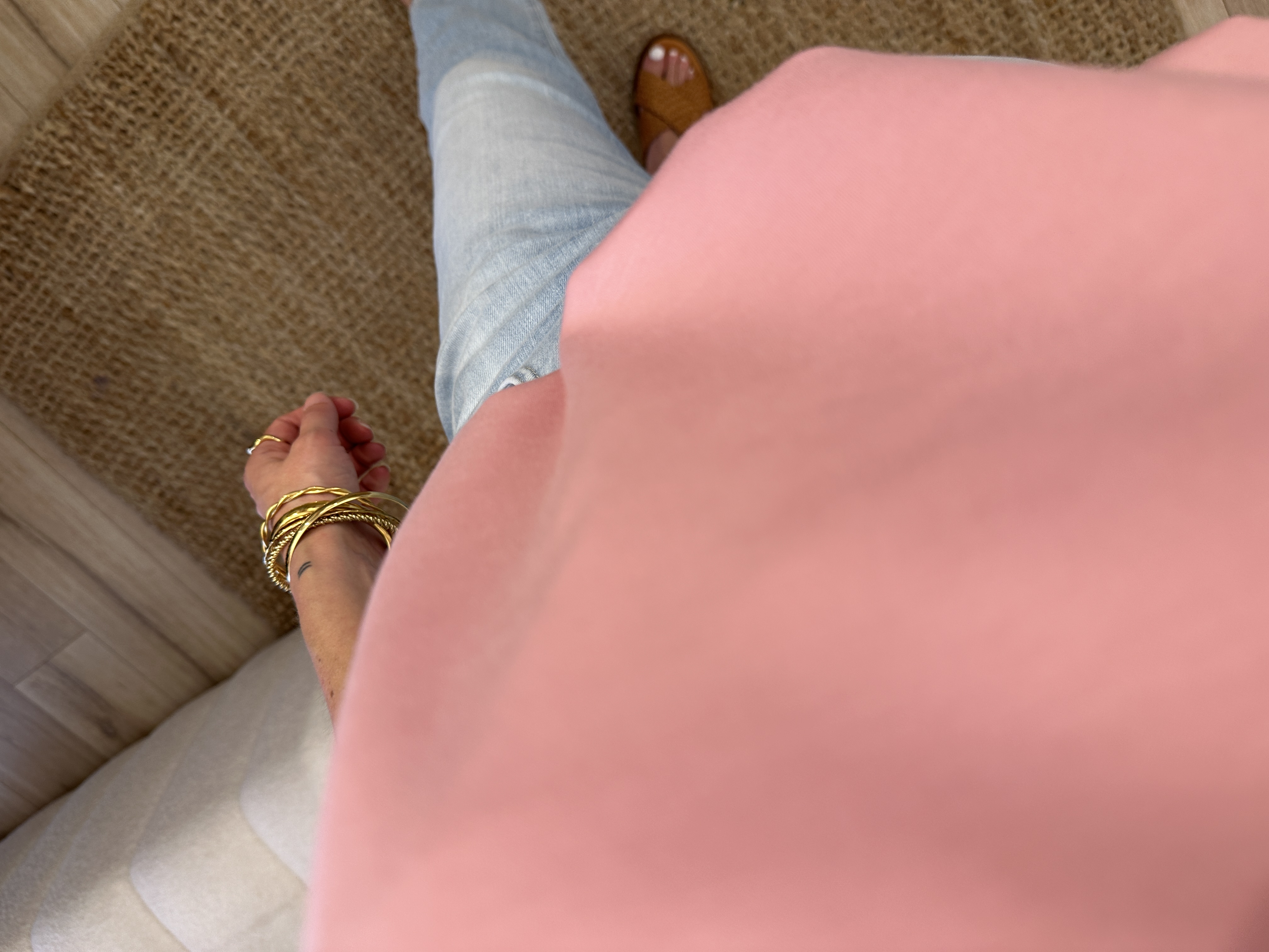 Soft shoulder top Azzurro - pink