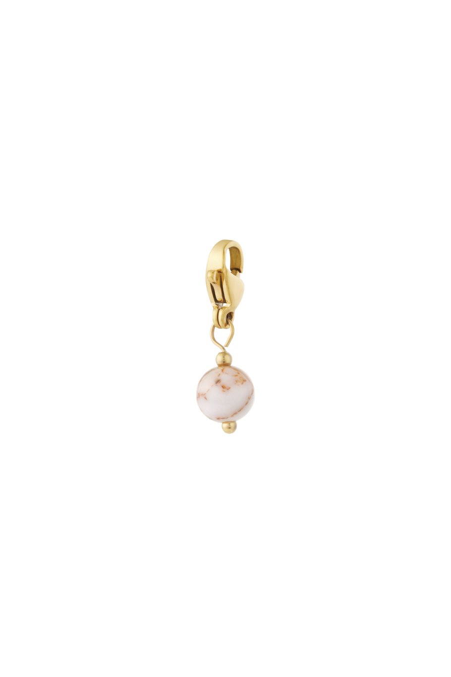Blush drop jewelry charm - gold/white