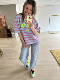 Saint tropez stripe jog tee - lila/blue